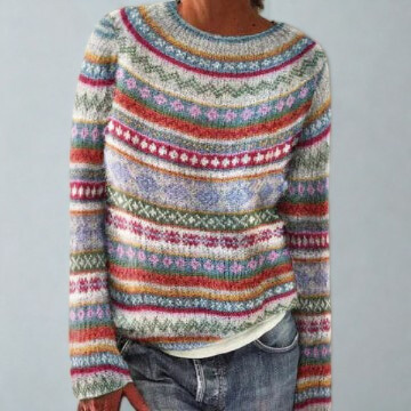 Women's Vintage Knit Jumper with warmth for Autumn Stroll