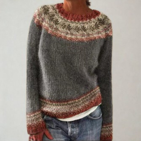 Women's Vintage Knit Jumper with warmth for Autumn Stroll