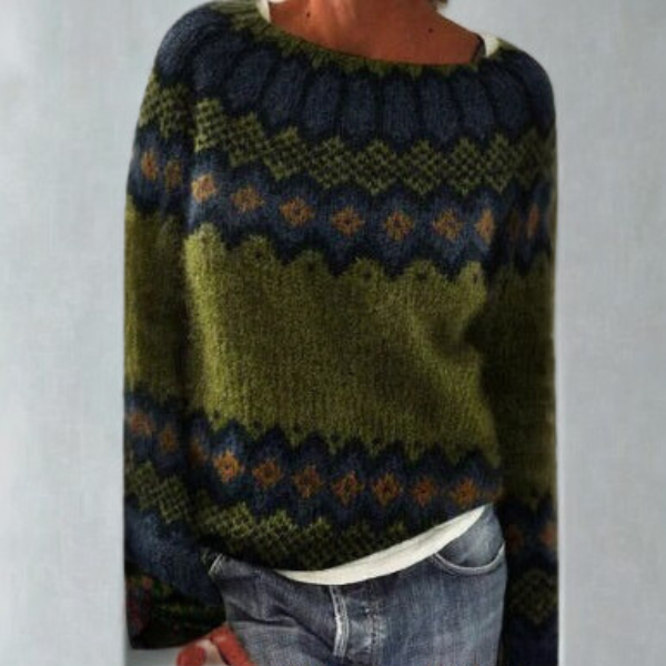 Women's Vintage Knit Jumper with warmth for Autumn Stroll