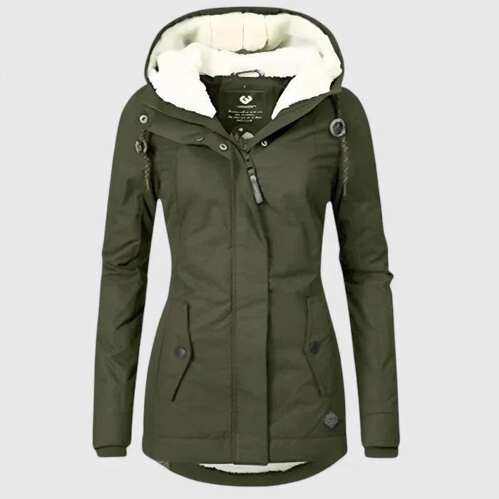 Women's Waterproof Jacket with Integrated Hood for Everyday Wear