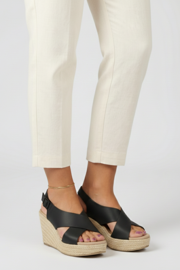 Women's Wedge Slingback Sandals with Crossover Straps