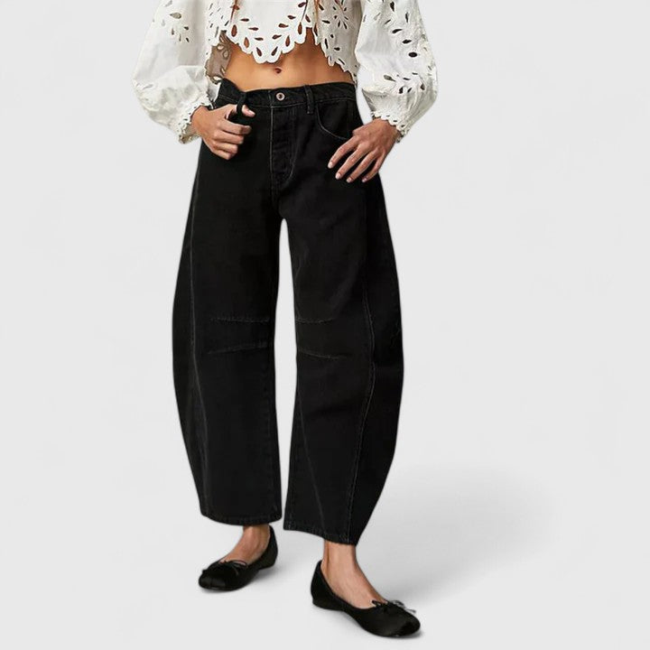 Women's Wide-Leg Denim Trousers with Movement for Everyday