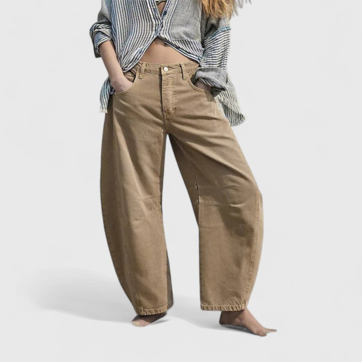Women's Wide-Leg Denim Trousers with Movement for Everyday