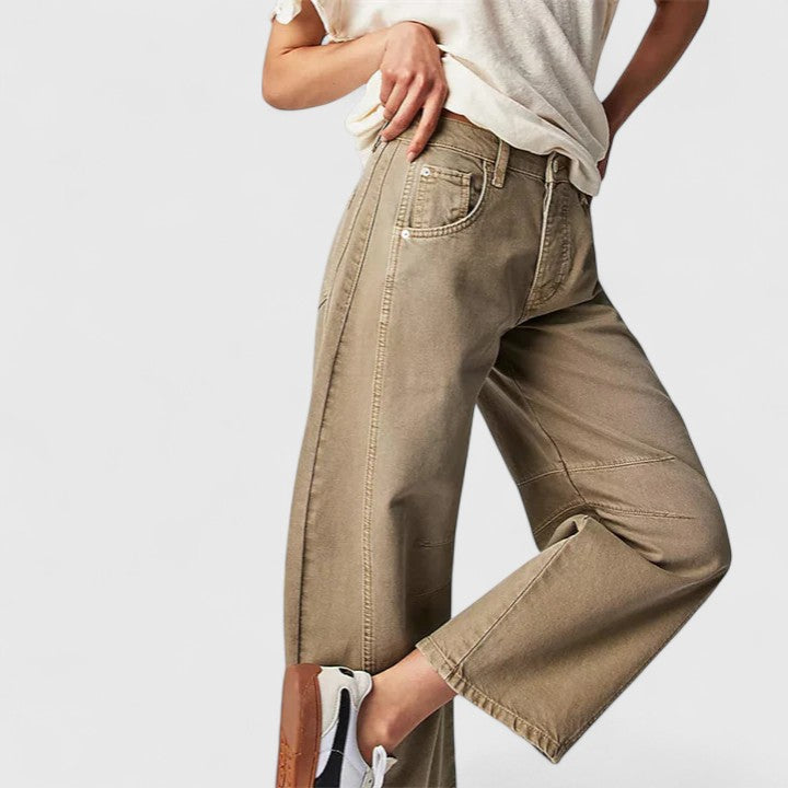 Women's Wide-Leg Denim Trousers with Movement for Everyday