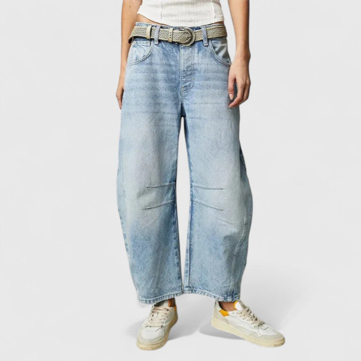 Women's Wide-Leg Denim Trousers with Movement for Everyday