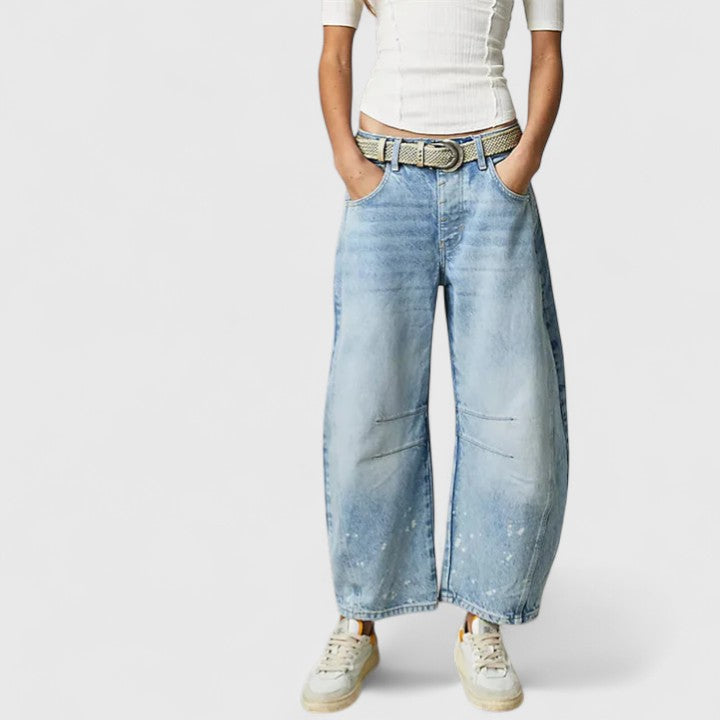 Women's Wide-Leg Denim Trousers with Movement for Everyday