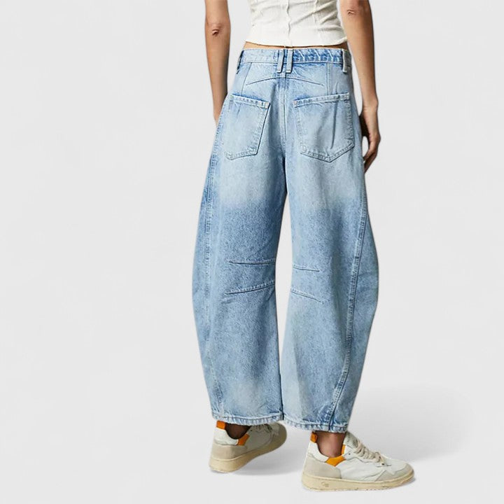 Women's Wide-Leg Denim Trousers with Movement for Everyday