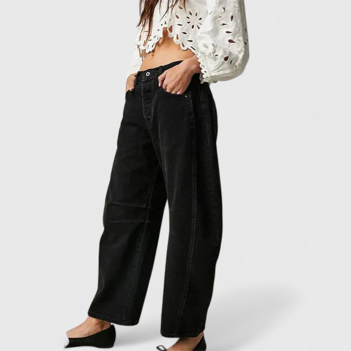 Women's Wide-Leg Denim Trousers with Movement for Everyday