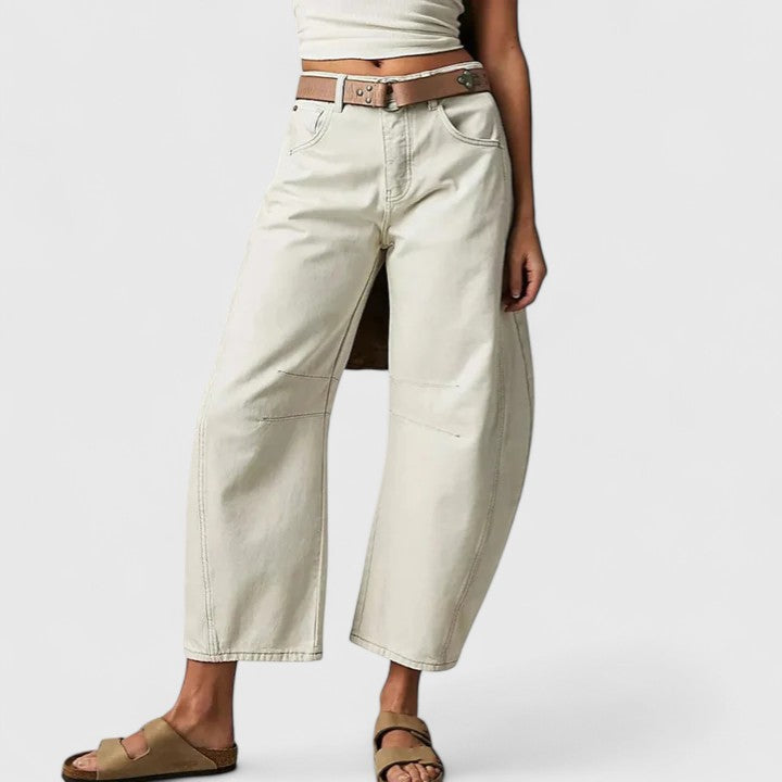 Women's Wide-Leg Denim Trousers with Movement for Everyday