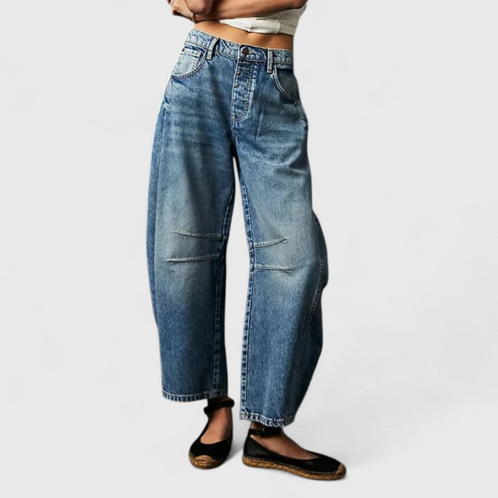 Women's Wide-Leg Denim Trousers with Movement for Everyday