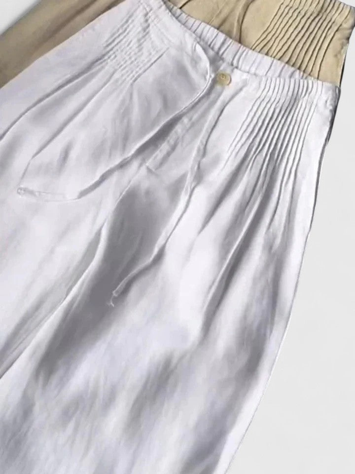 Women's Wide Leg Trousers with Elastic Waist for Versatile Wear