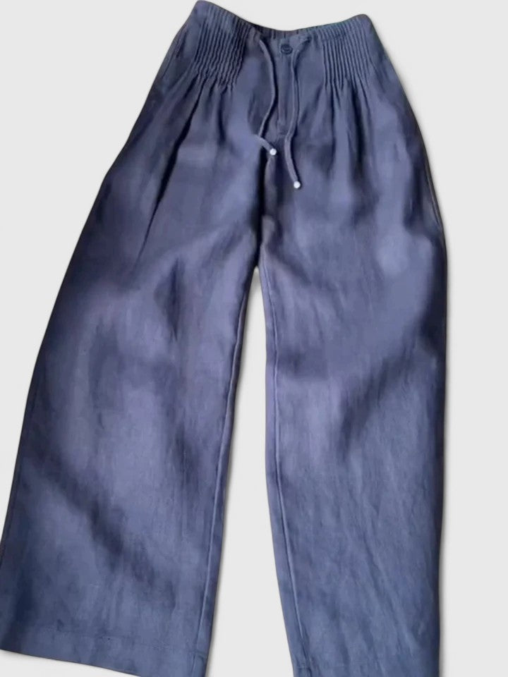 Women's Wide Leg Trousers with Elastic Waist for Versatile Wear