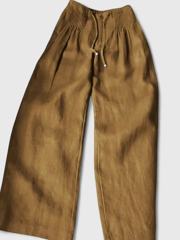 Women's Wide Leg Trousers with Elastic Waist for Versatile Wear