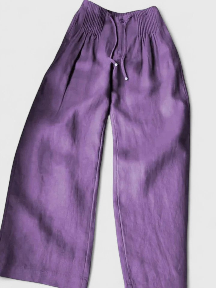 Women's Wide Leg Trousers with Elastic Waist for Versatile Wear