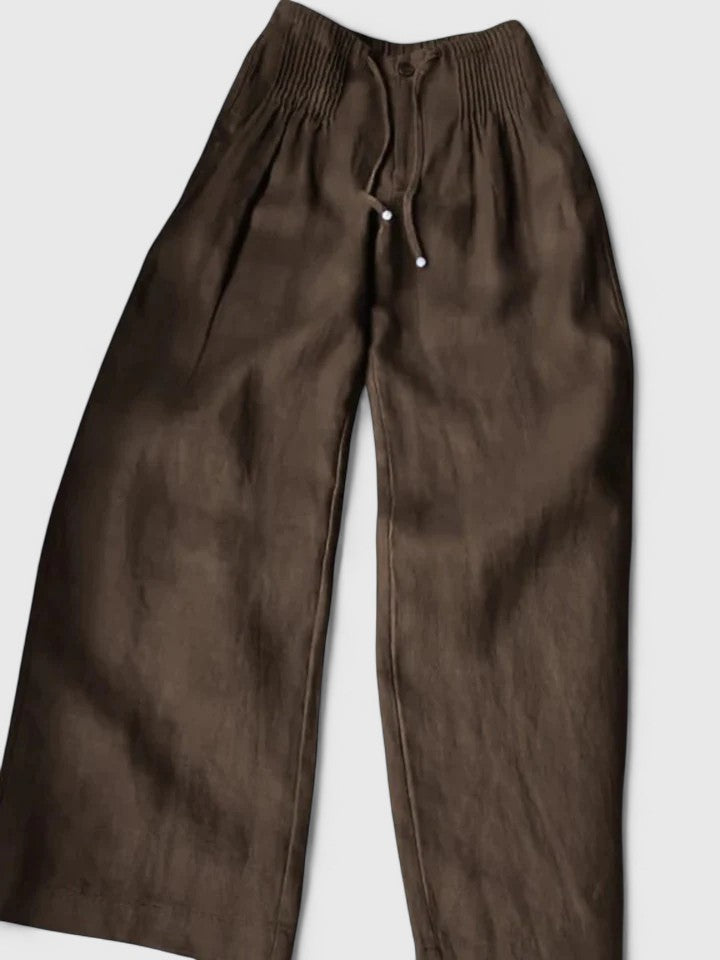 Women's Wide Leg Trousers with Elastic Waist for Versatile Wear
