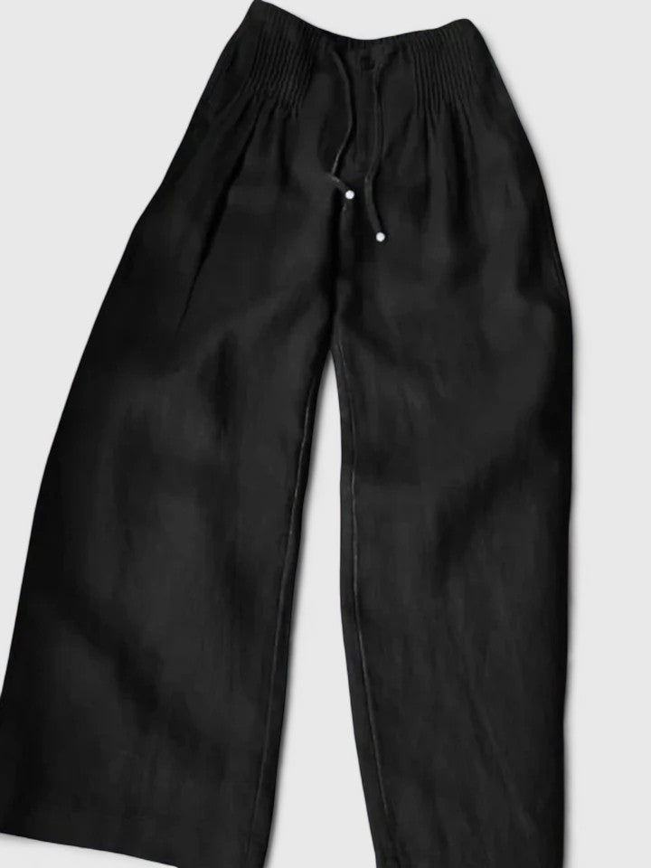 Women's Wide Leg Trousers with Elastic Waist for Versatile Wear