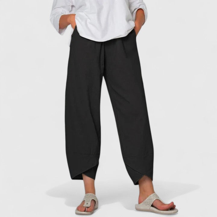 Women's Wide Leg Trousers with Vintage Prints for Casual Outings