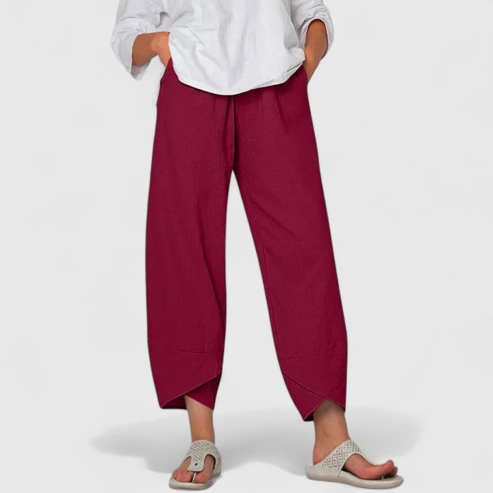 Women's Wide Leg Trousers with Vintage Prints for Casual Outings