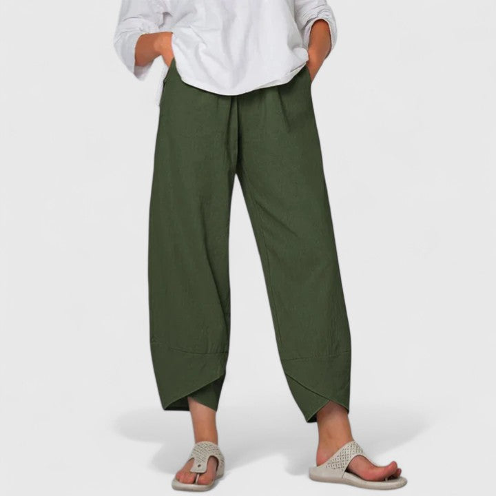 Women's Wide Leg Trousers with Vintage Prints for Casual Outings