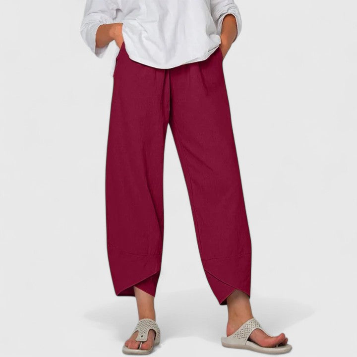 Women's Wide Leg Trousers with Vintage Prints for Casual Outings