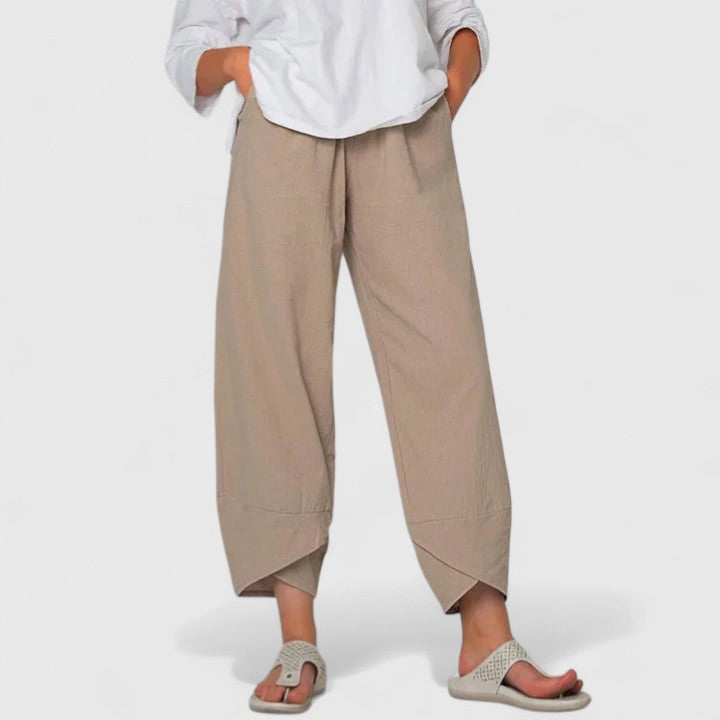Women's Wide Leg Trousers with Vintage Prints for Casual Outings
