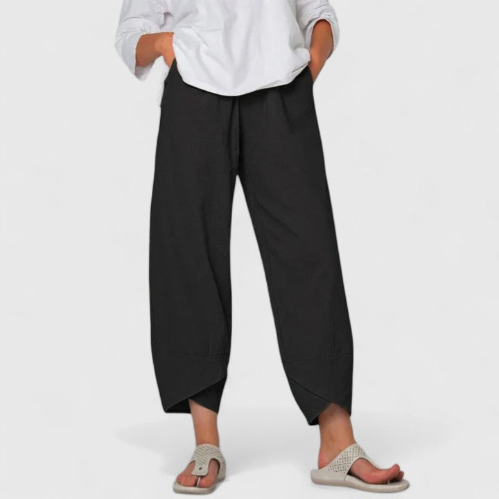 Women's Wide Leg Trousers with Vintage Prints for Casual Outings