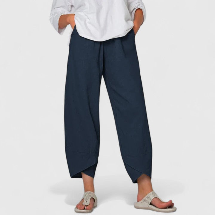 Women's Wide Leg Trousers with Vintage Prints for Casual Outings
