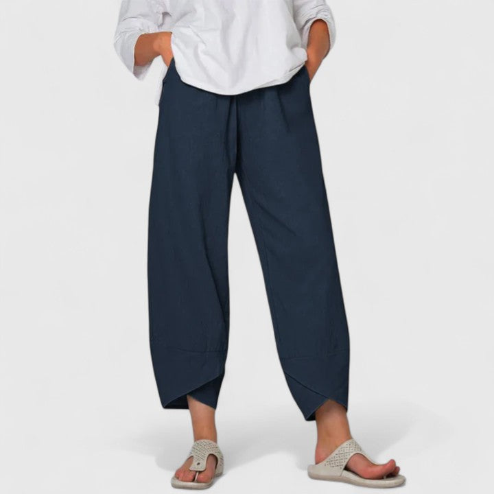 Women's Wide Leg Trousers with Vintage Prints for Casual Outings