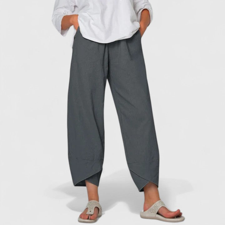 Women's Wide Leg Trousers with Vintage Prints for Casual Outings