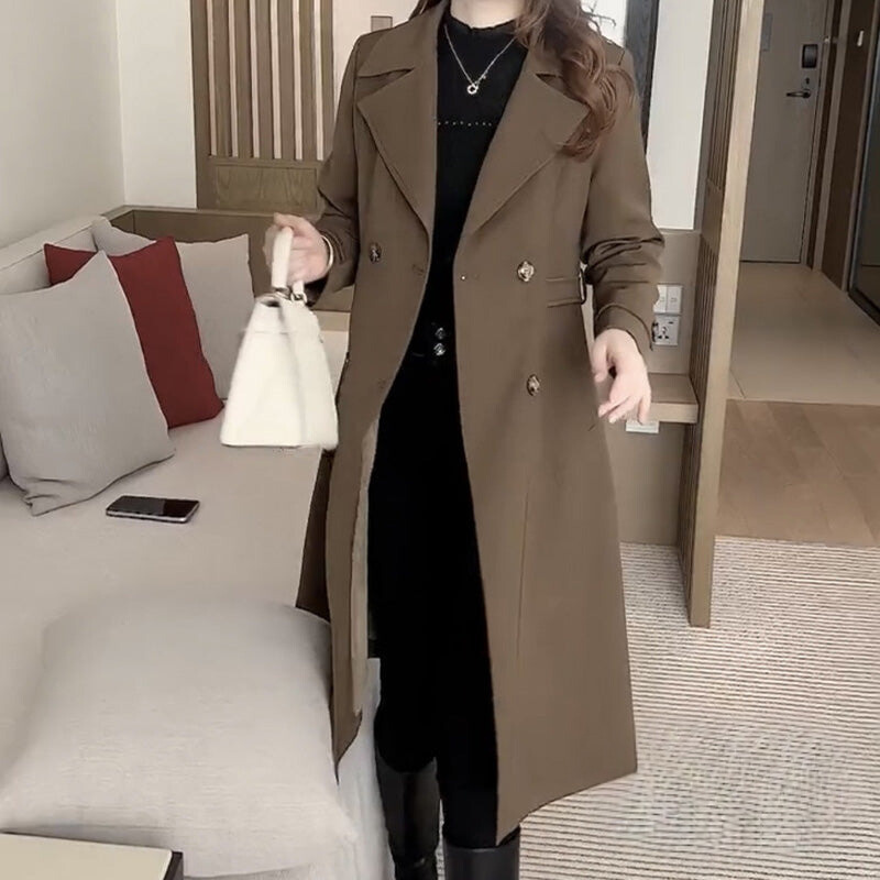Women's Wool Trench Coat with Timeless Warmth for Winter