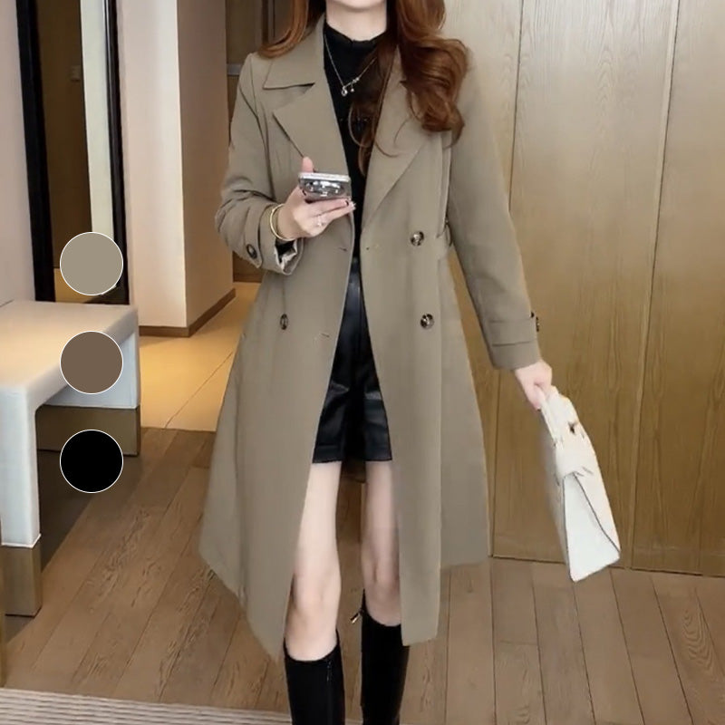 Women's Wool Trench Coat with Timeless Warmth for Winter