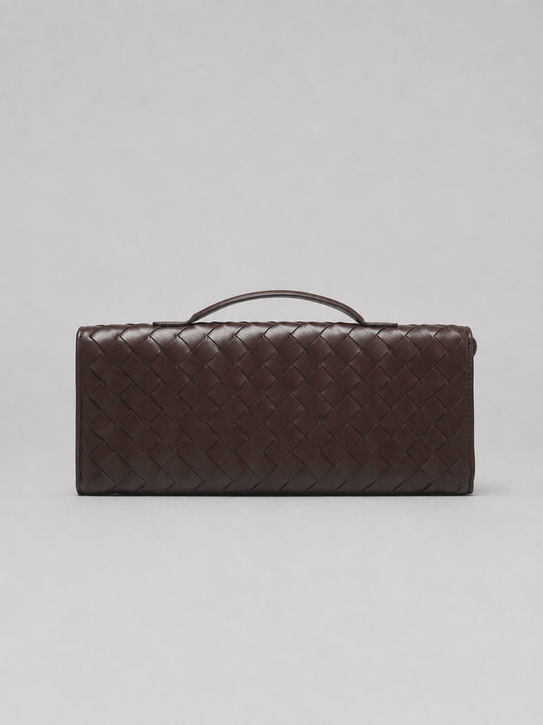 Women’s Woven Clutch with Gold Knot Closure