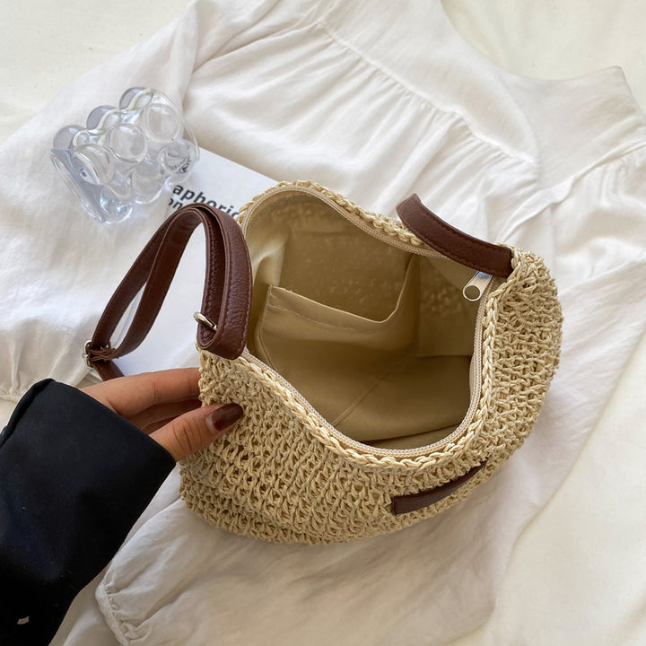 Women's Woven Shoulder Bag with Adjustable Strap for Daily