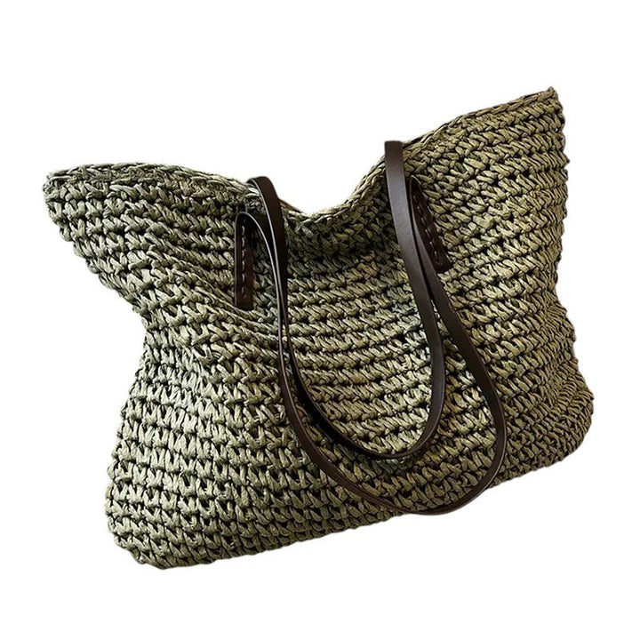 Women's Woven Tote Bag with Roomy Interior for Errands