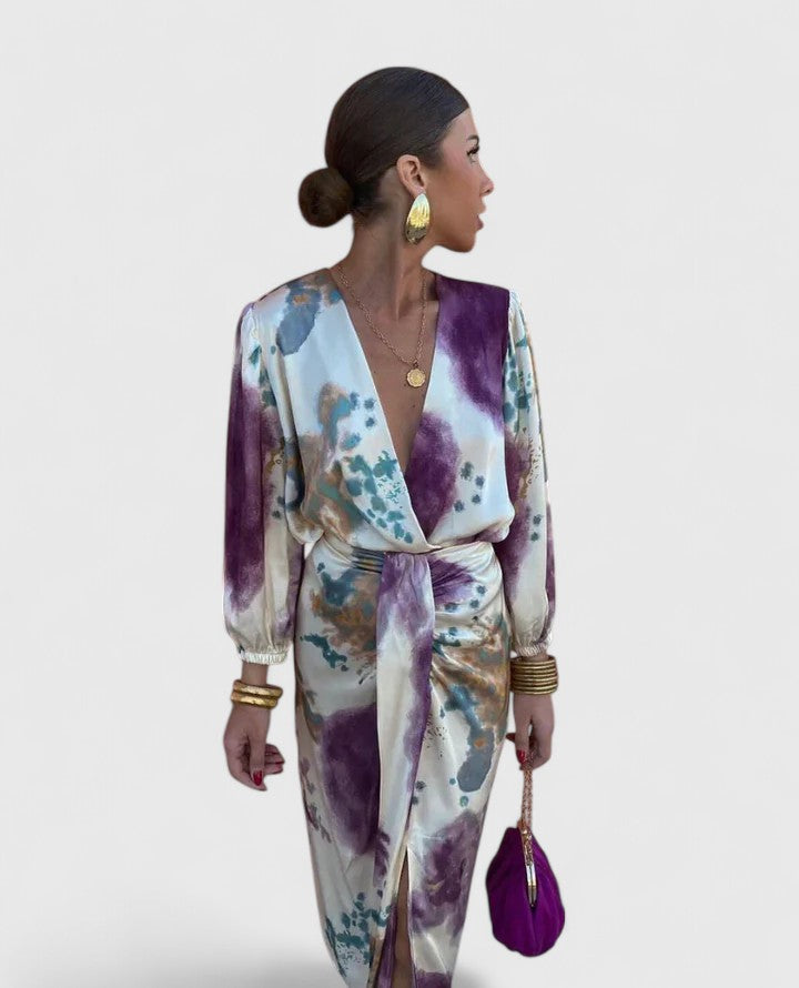 Women's Wrap Dress with Belt for City Outings Chic