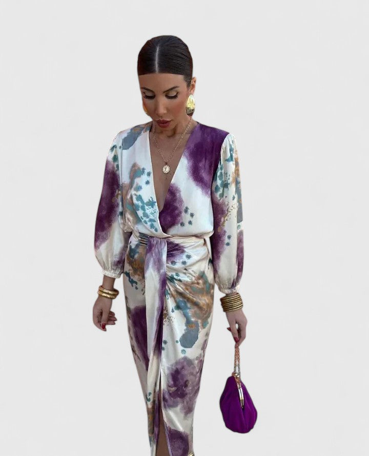 Women's Wrap Dress with Belt for City Outings Chic