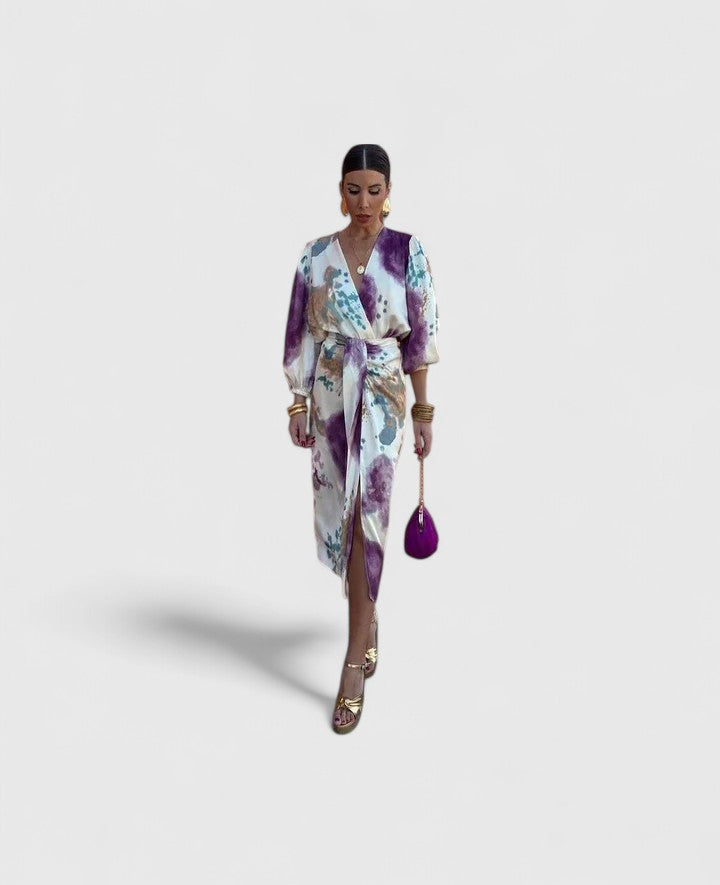 Women's Wrap Dress with Belt for City Outings Chic