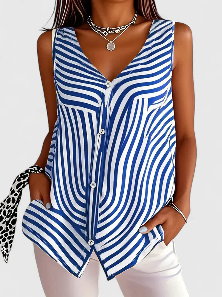 Women's Zebra Print Blouse with Button Front for Meetings