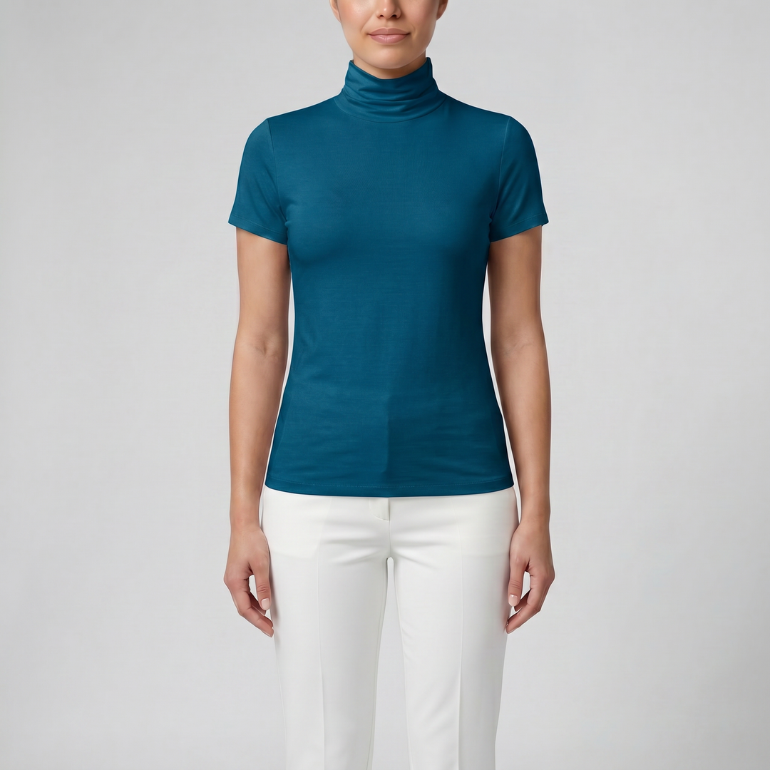 Women's Soft-Stretch High Neck T-shirt | Celestiella