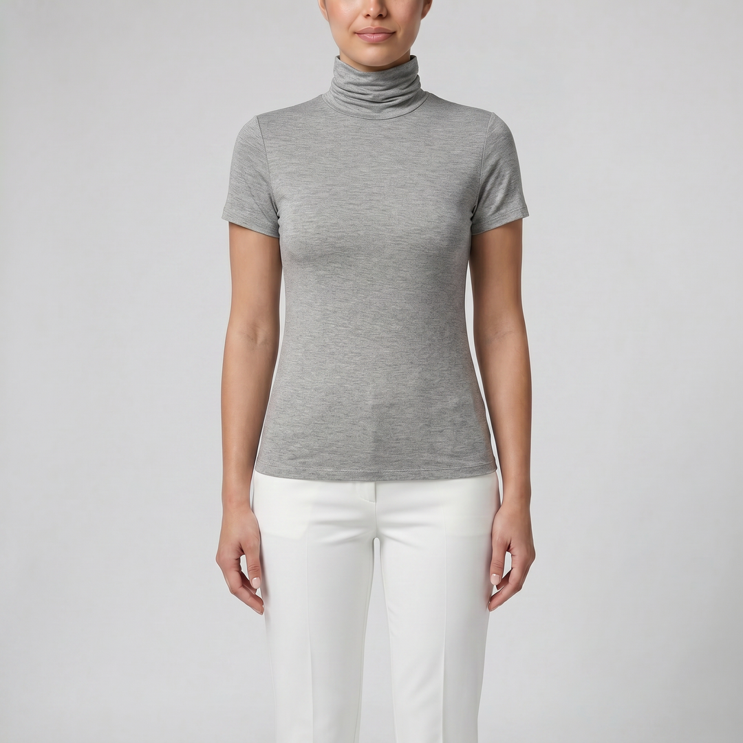 Women's Soft-Stretch High Neck T-shirt | Celestiella