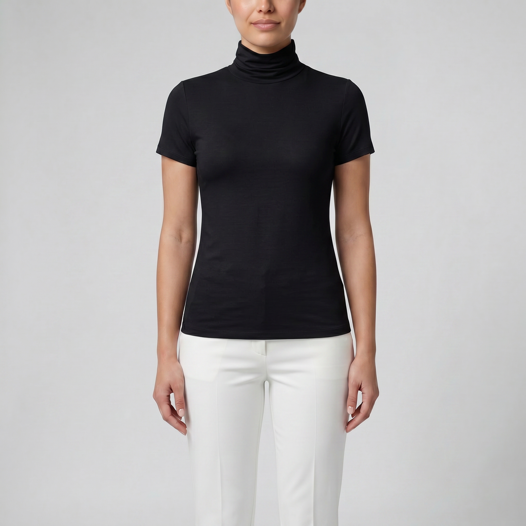 Women's Soft-Stretch High Neck T-shirt | Celestiella