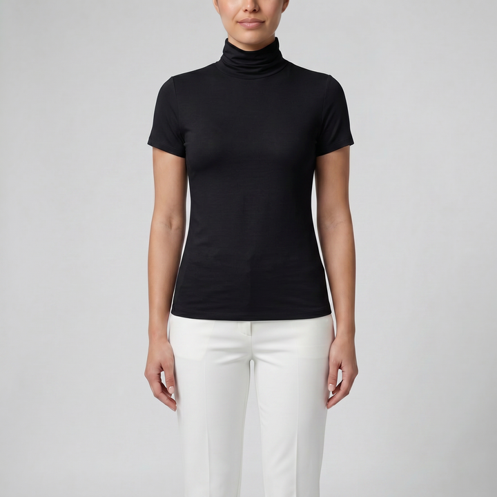Women's Soft-Stretch High Neck T-shirt | Celestiella