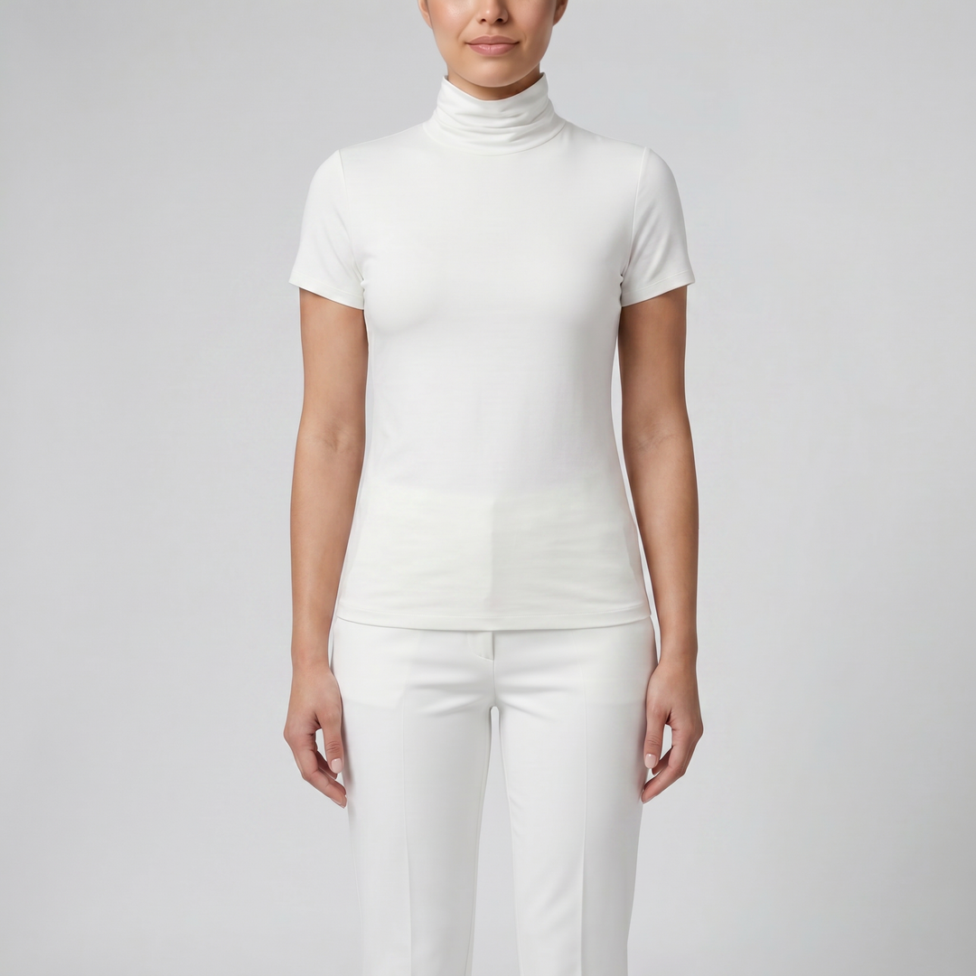 Women's Soft-Stretch High Neck T-shirt | Celestiella