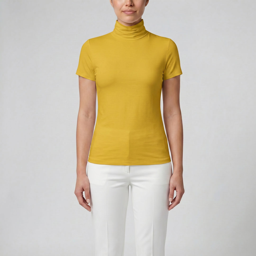 Women's Soft-Stretch High Neck T-shirt | Celestiella