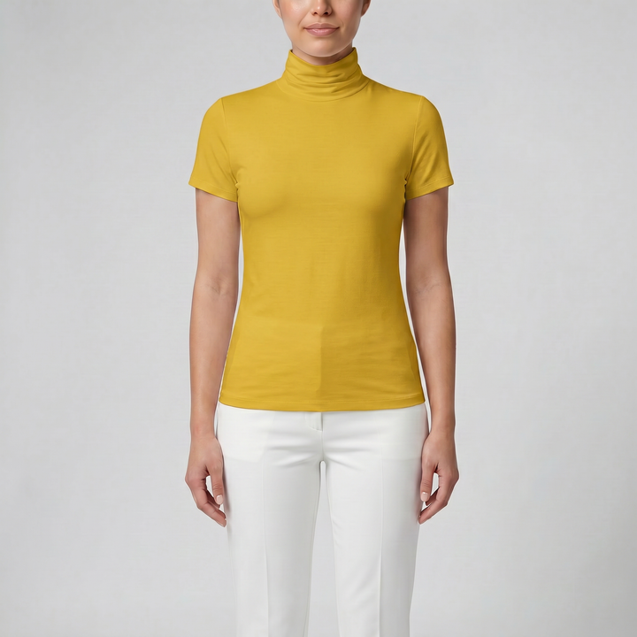 Women's Soft-Stretch High Neck T-shirt | Celestiella