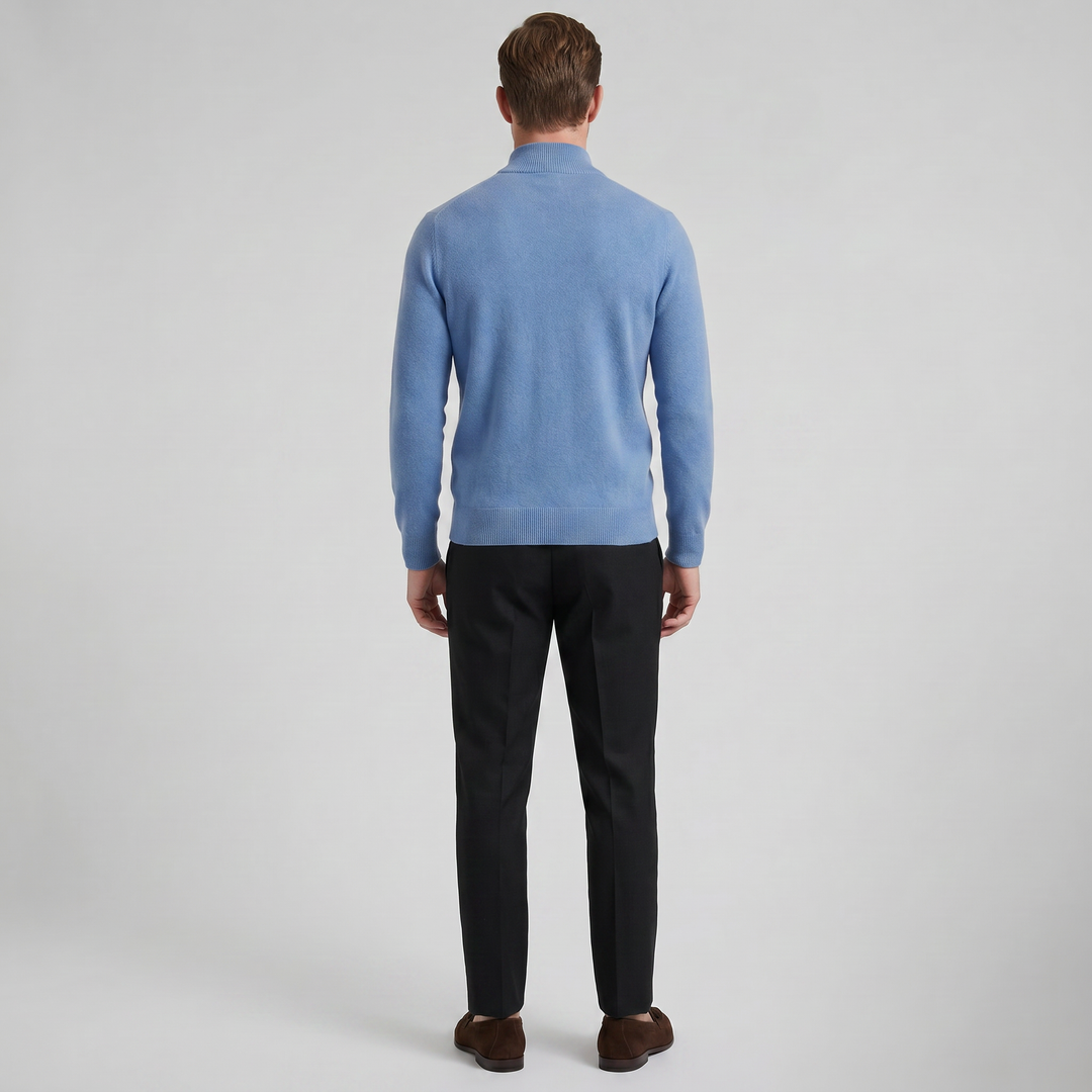 Men’s Cashmere-Blend Quarter-Zip Sweater | Celestiella