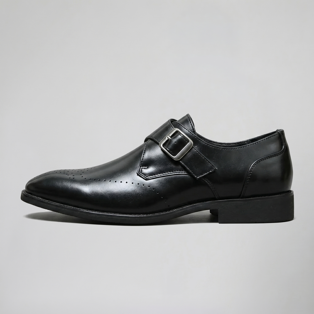 Men’s Burnished Leather Monk Strap Loafers| Celestiella