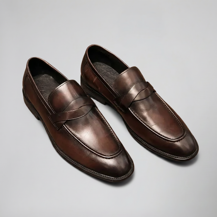 Men’s Burnished Leather Penny Loafer | Celestiella