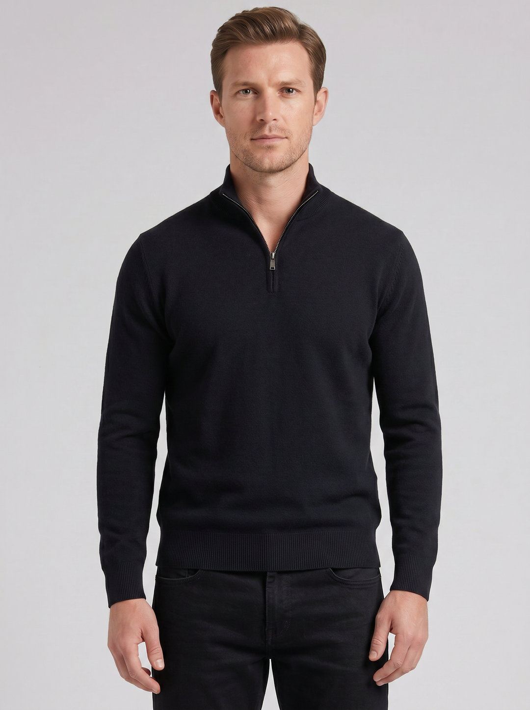 Men's Quarter-Zip Jumper – Cashmere-Blend