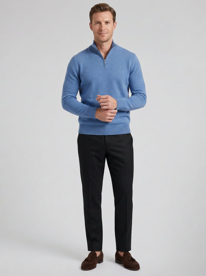 Men's Quarter-Zip Jumper – Cashmere-Blend
